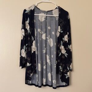 Floral Open-Front Cardigan